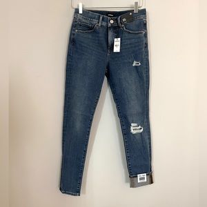 Express Super Soft Medium Wash Mid Rise Skinny Jeans